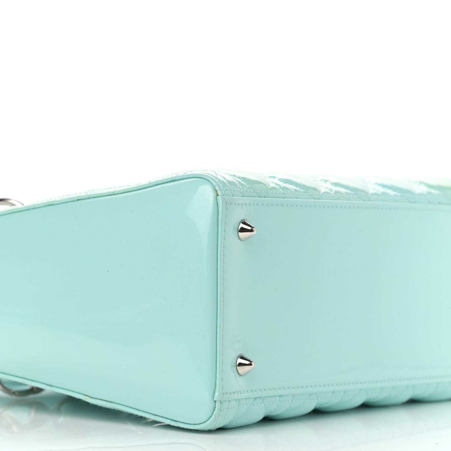 Patent Cannage Medium Lady Dior Light Blue