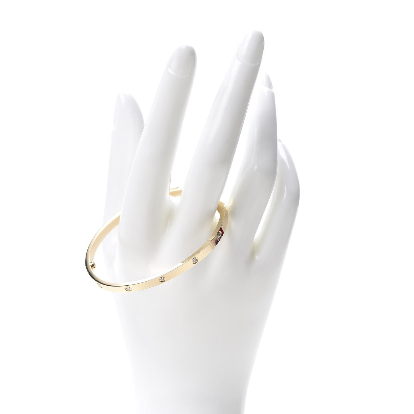 18K Yellow Gold 10 Diamond Small LOVE Bracelet 17