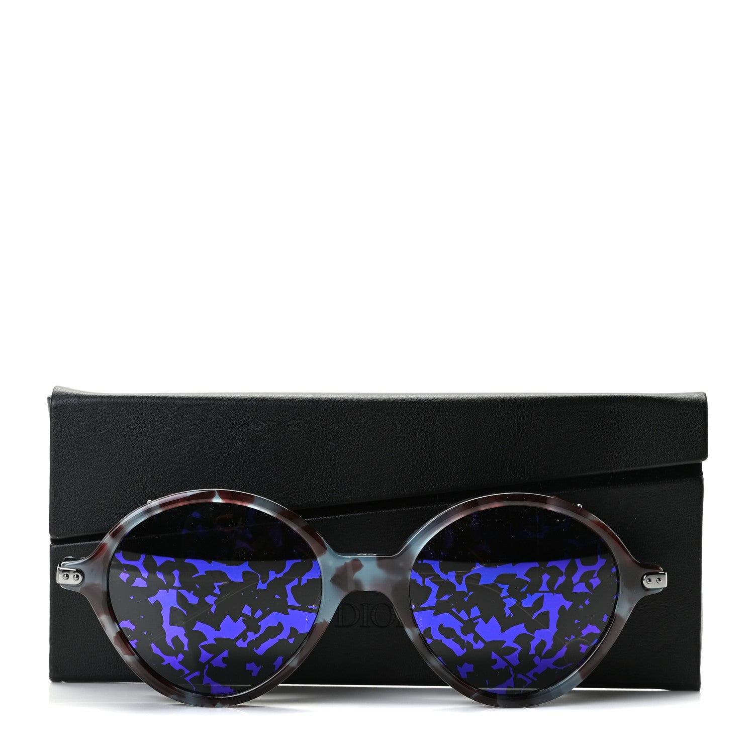Christian Dior Acetate Leaf Print Umbrage Round Sunglasses Purple Foliage 5 of 5
