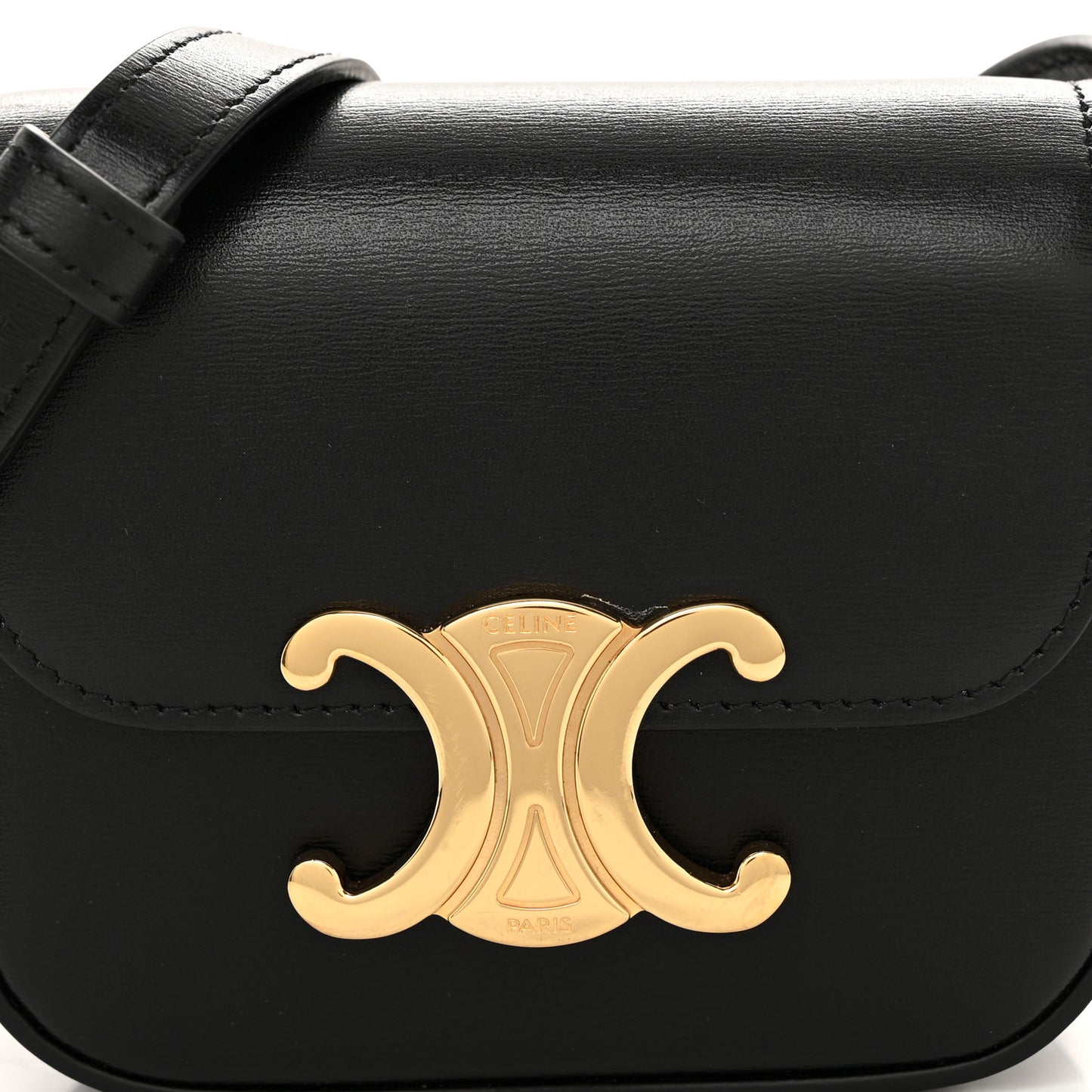 Shiny Calfskin Mini Triomphe Black