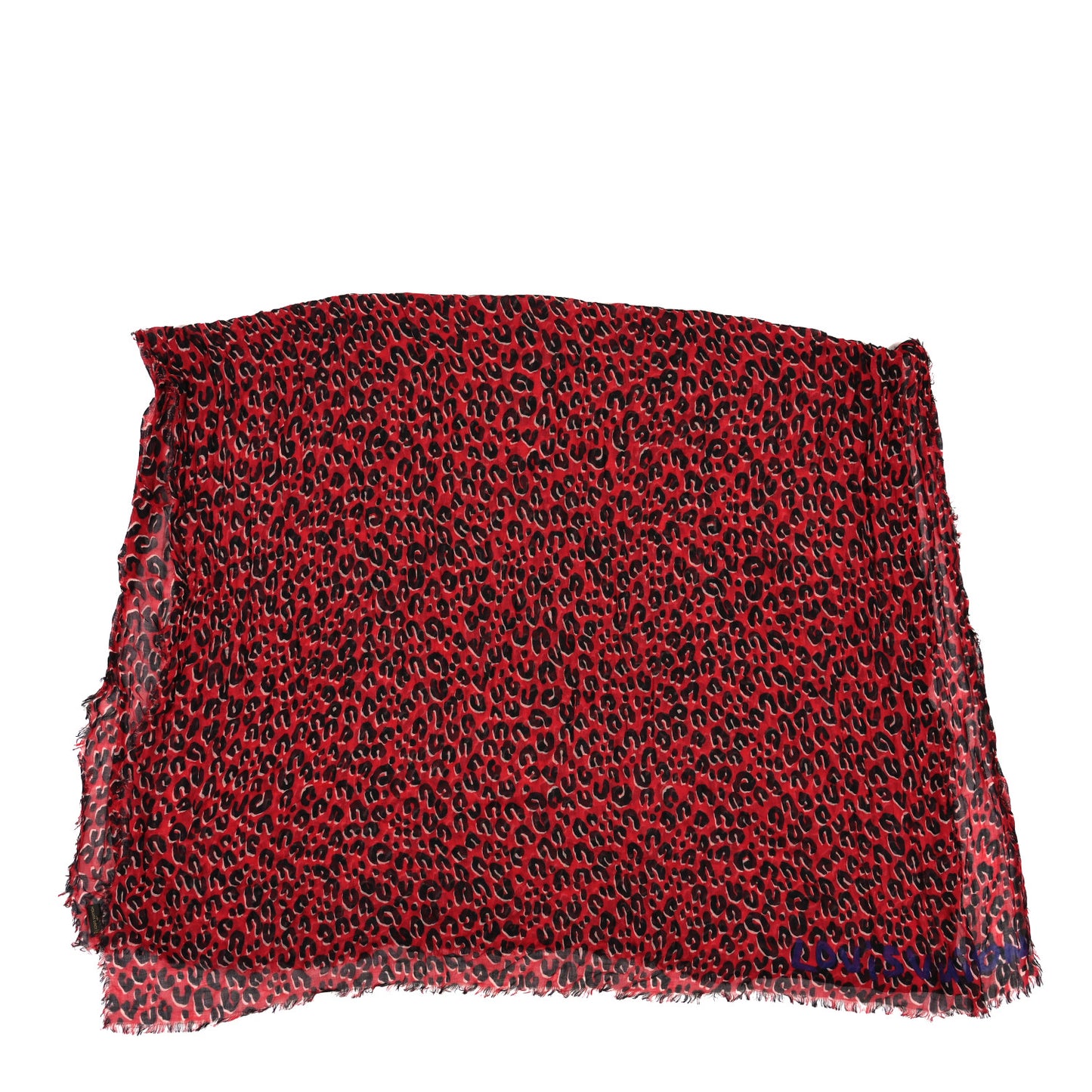 Cashmere Silk Leopard Etole Stole Rouge