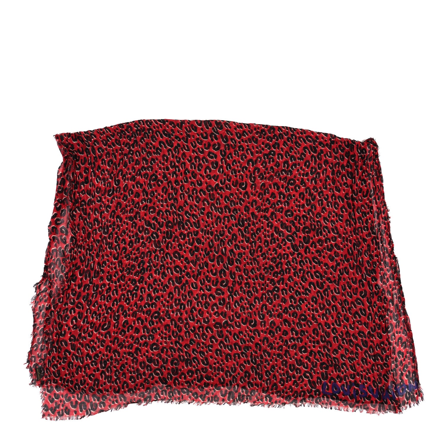 Louis Vuitton Cashmere Silk Leopard Etole Stole Rouge 2 of 3