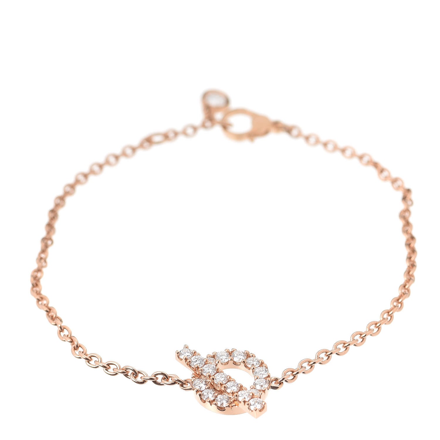 Hermes 18K Rose Gold Diamond Finesse Bracelet ST 1 of 5