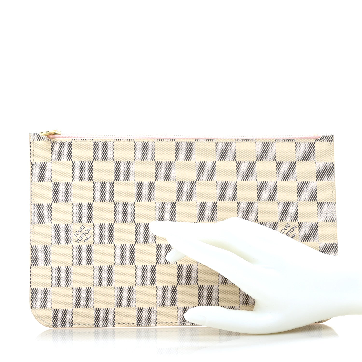 Louis Vuitton Damier Azur Neverfull MM GM Pochette Rose Ballerine 2 of 6