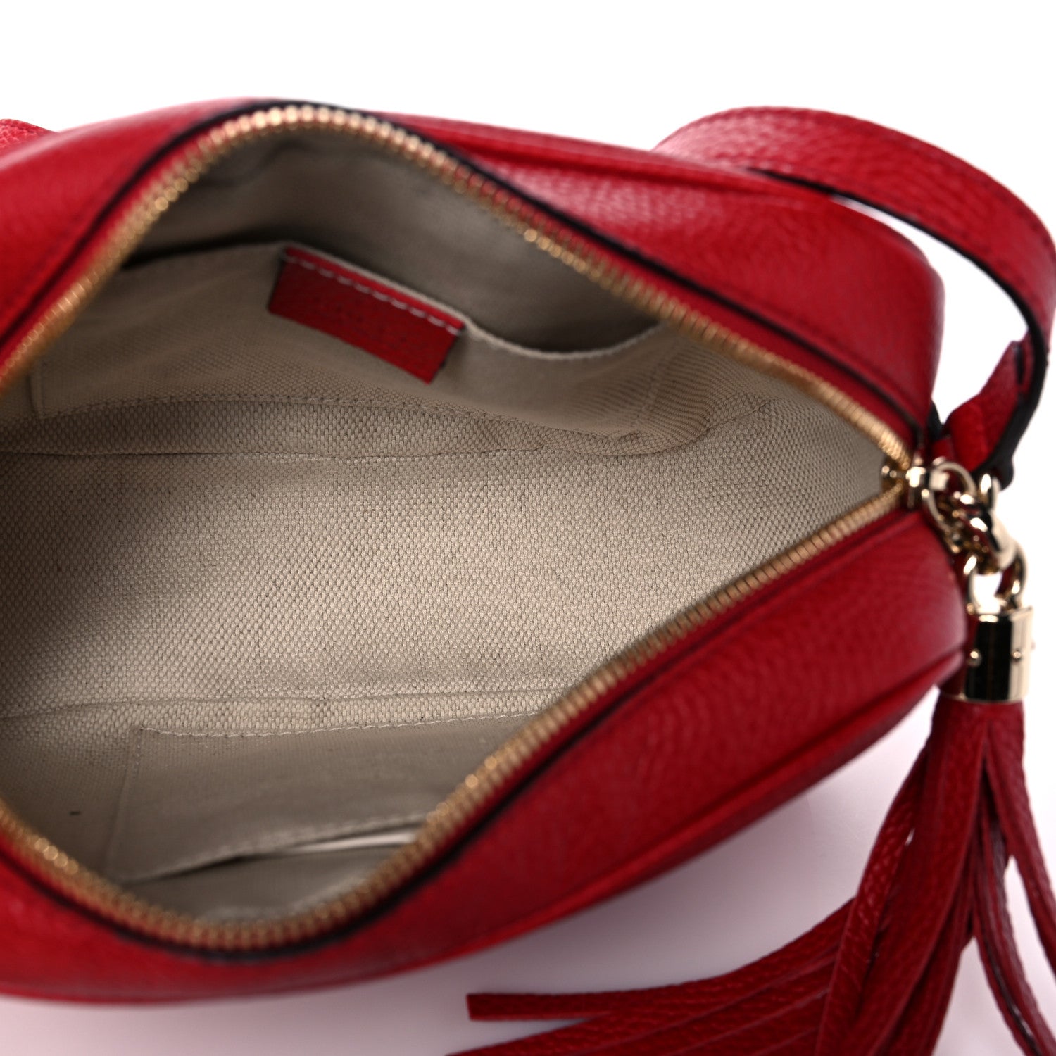 Gucci Pebbled Calfskin Small Soho Disco Bag Tabasco Red 5 of 13