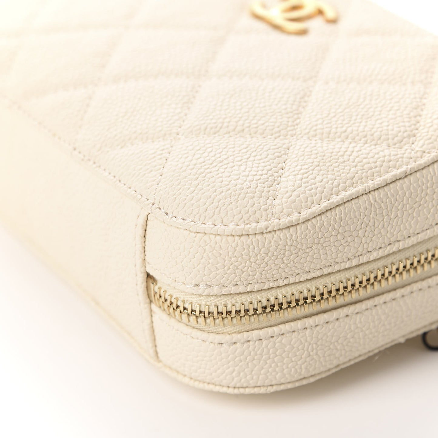 Caviar Quilted Flap Waist Bag White