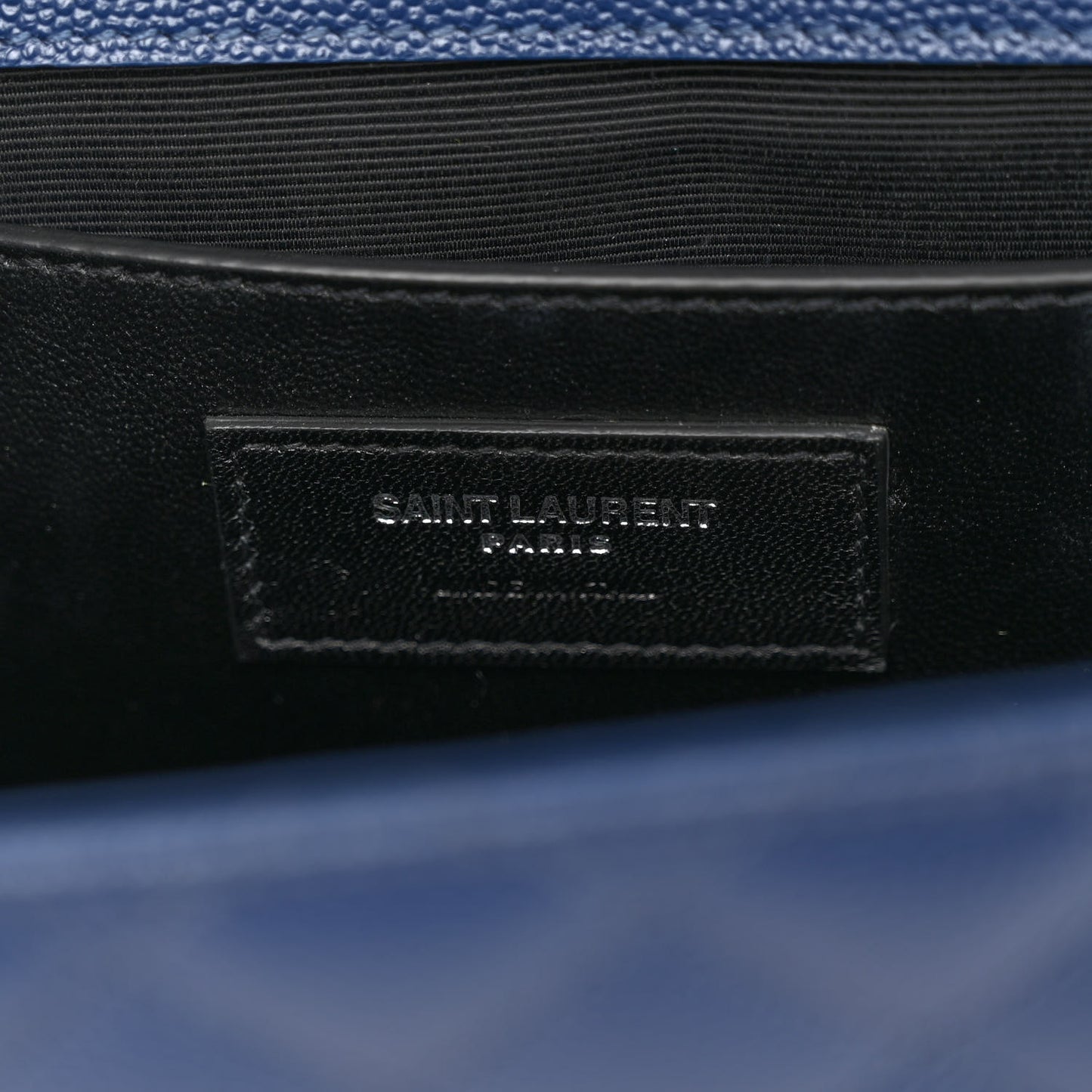 SAINT LAURENT Grain De Poudre Textured Mixed Matelasse Triquilt Medium Monogram Satchel Denim