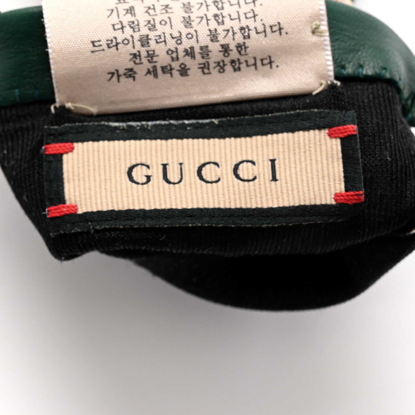 Calfskin Gloves With Buckle M Green Pink