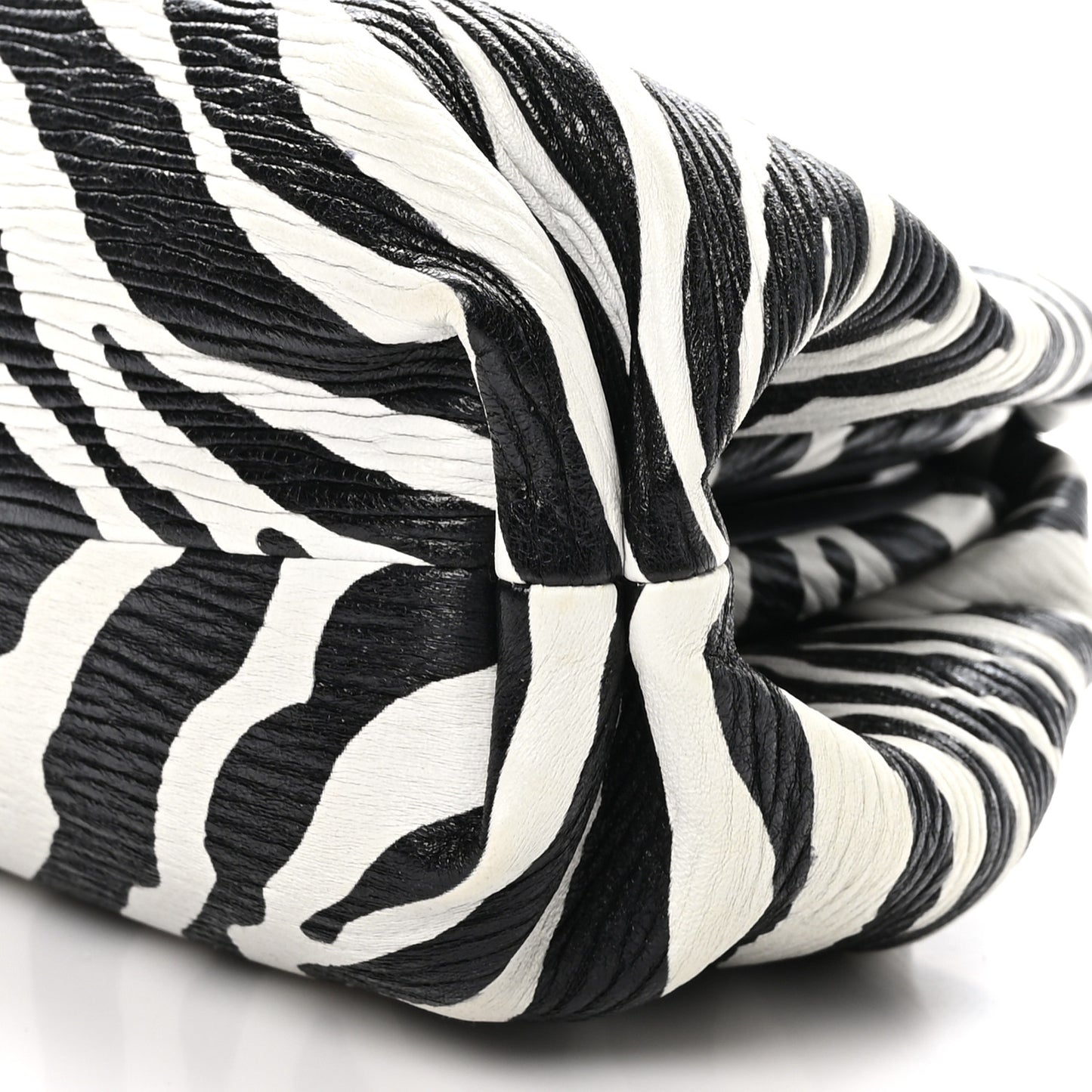 Nappa Zebra Print The Pouch Oversized Clutch White Black