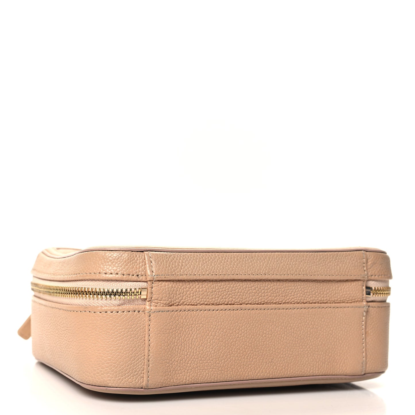 Caviar Quilted Medium CC Filigree Vanity Case Beige