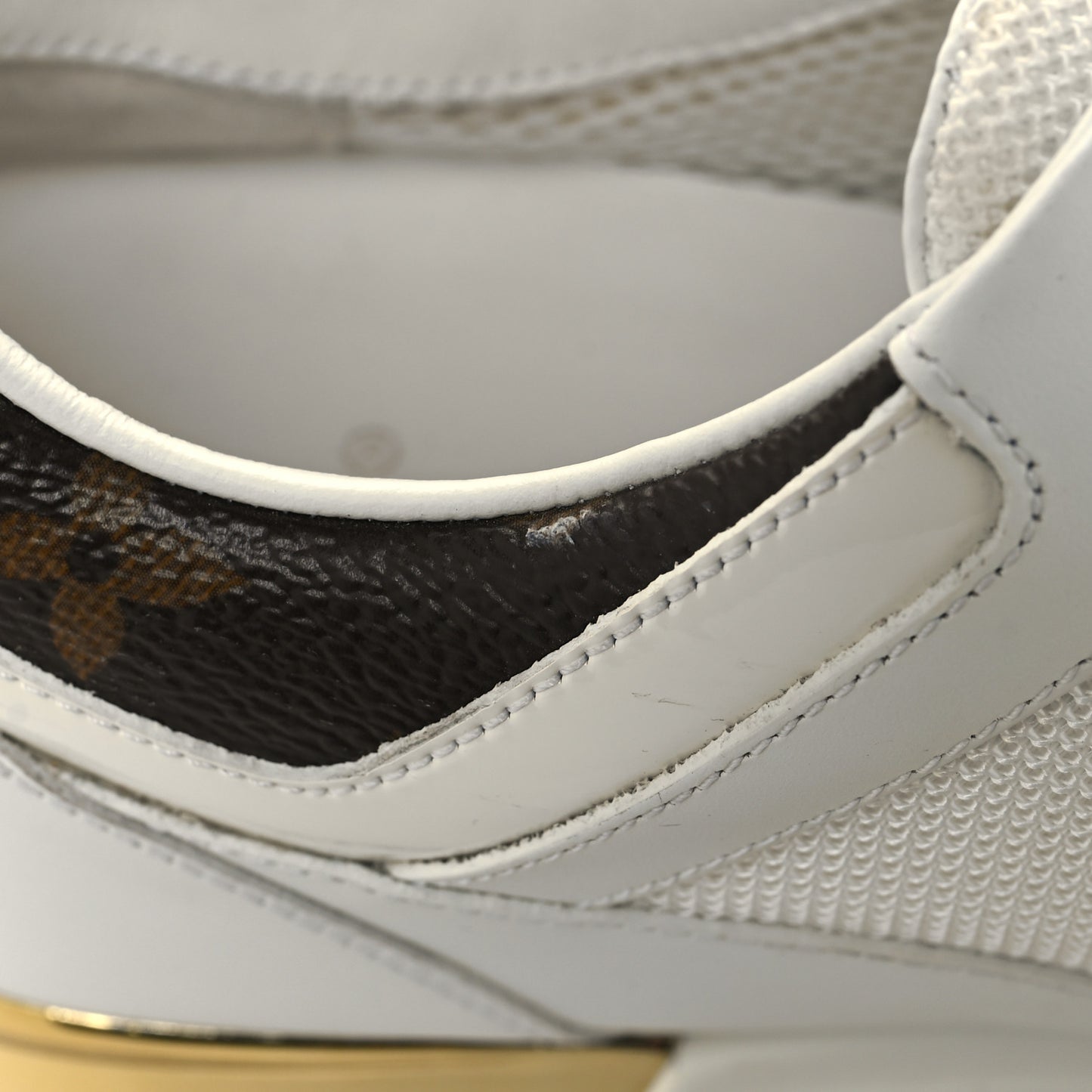 Calfskin Monogram Run Away Sneakers 39.5 White