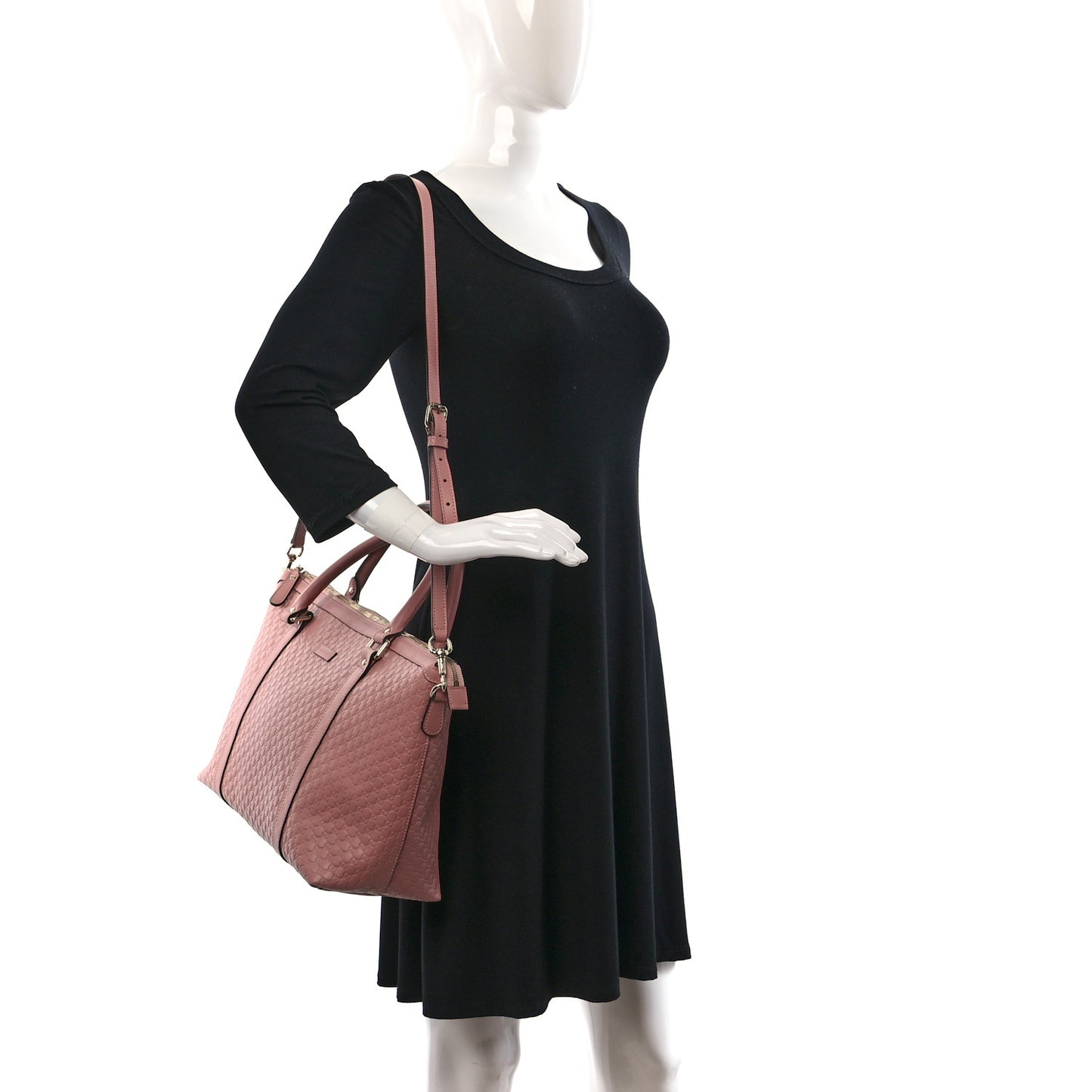Soft Microguccissima Medium Zippered Satchel Soft Pink