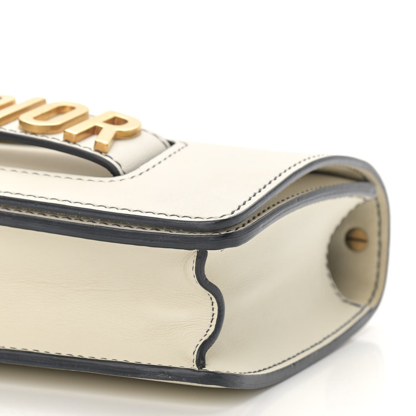 Calfskin J'Adior Chain Flap Bag Off White