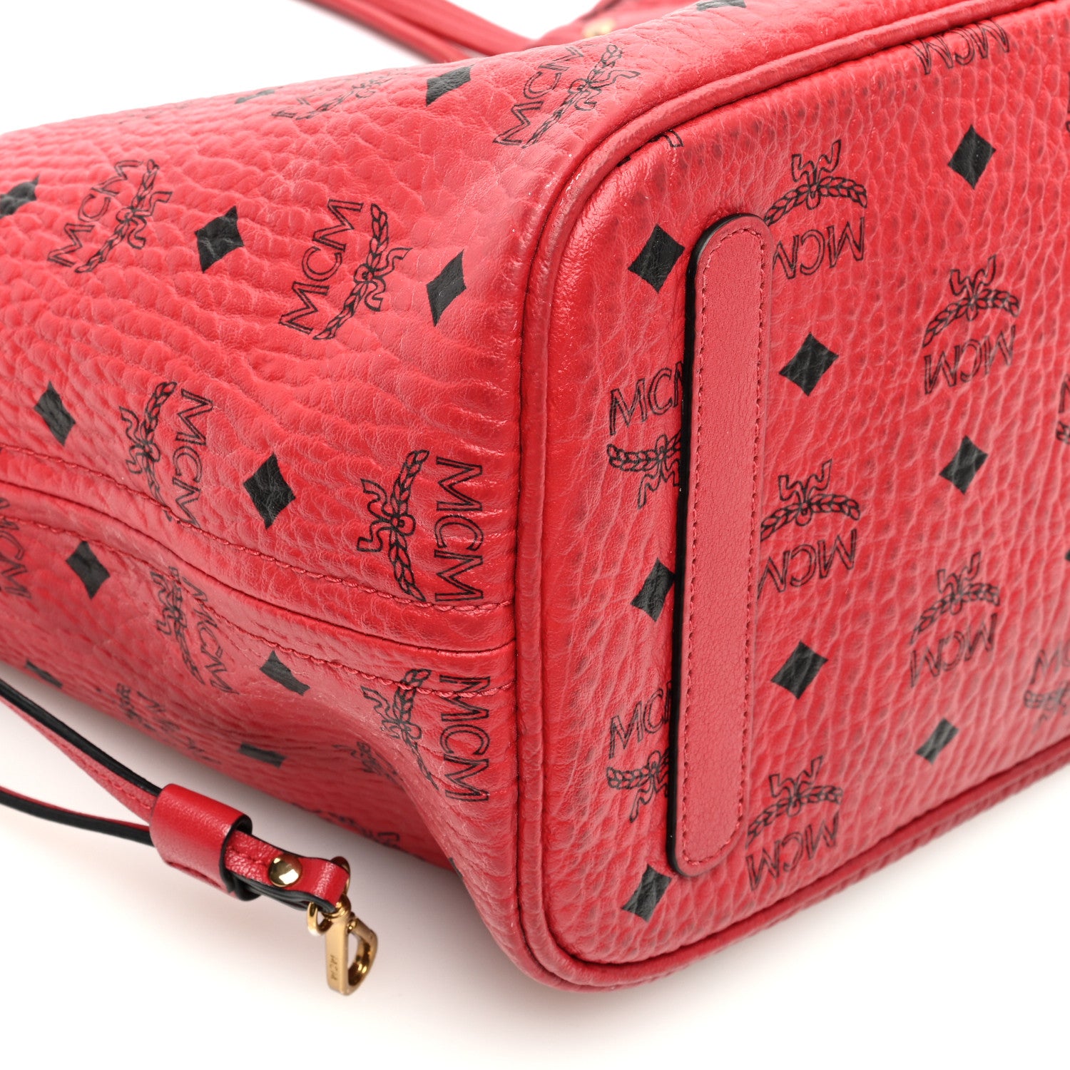 MCM Visetos Medium Liz Reversible Shopper Tote Ruby Red 14 of 22