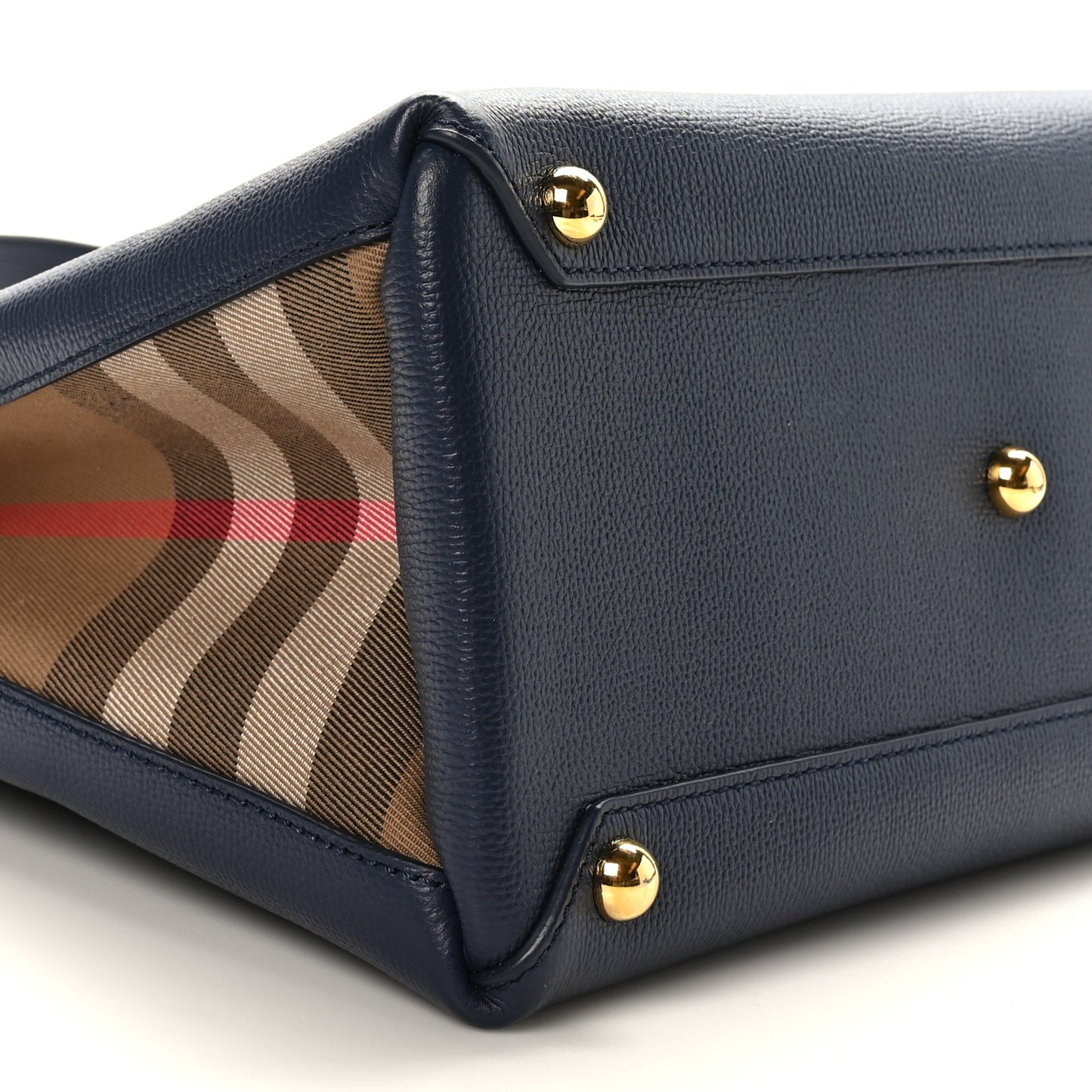 Derby Calfskin Vintage Check Medium Banner Tote Regency Blue