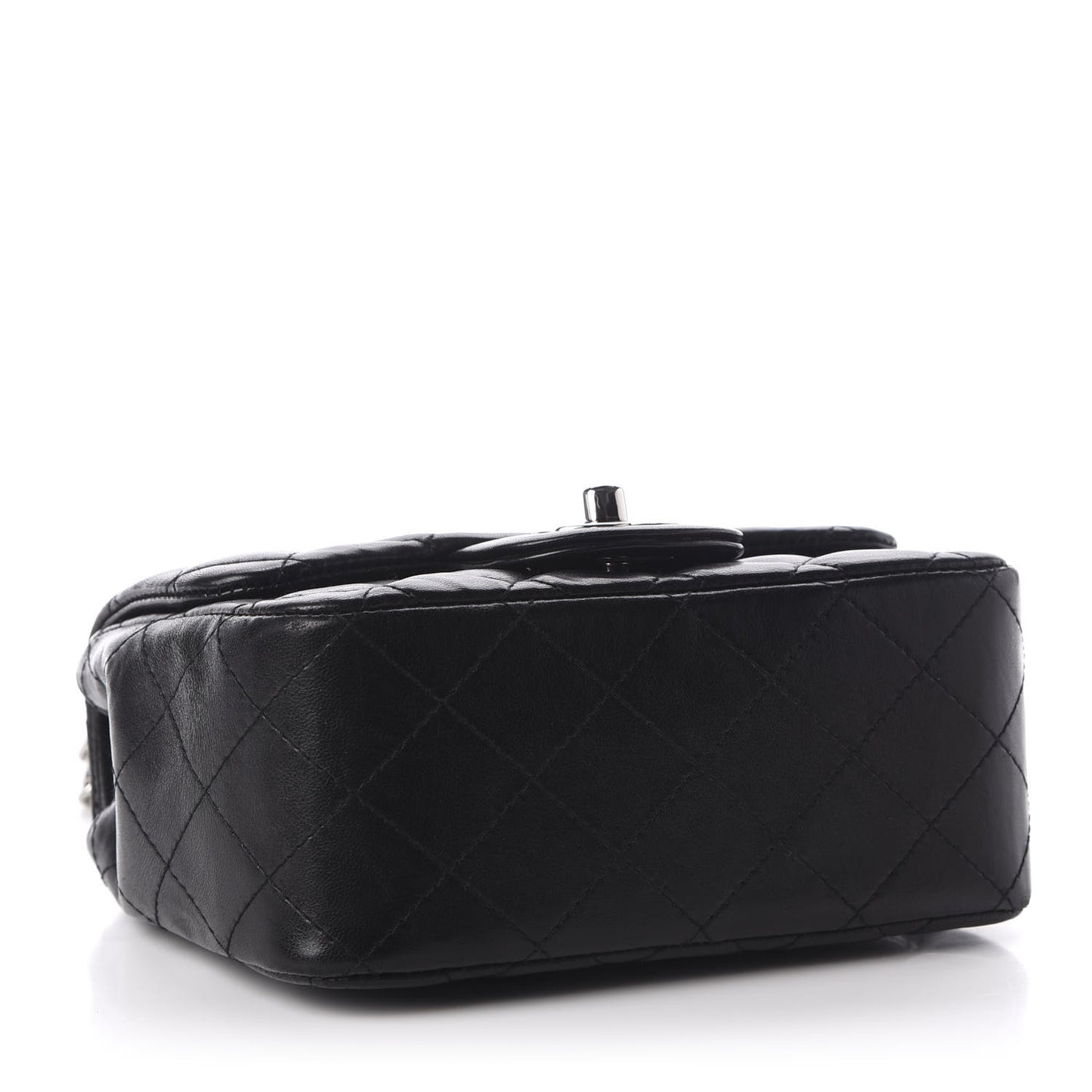 Lambskin Quilted Mini Square Flap Black