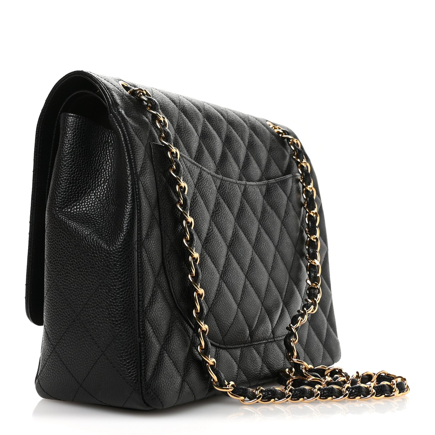 Caviar Quilted Maxi Double Flap Black