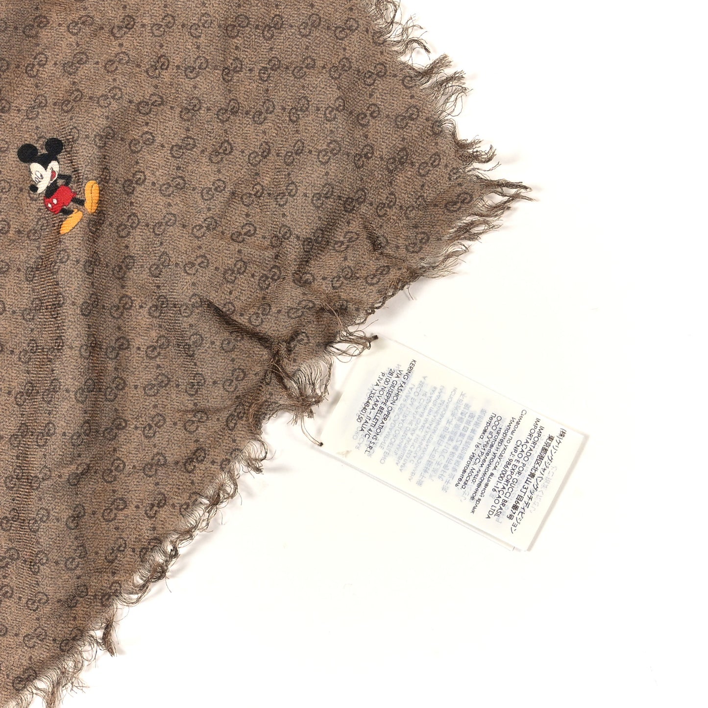 X DISNEY Modal Silk Mini Vintage GG Monogram Big Mousie Square Scarf Multicolor