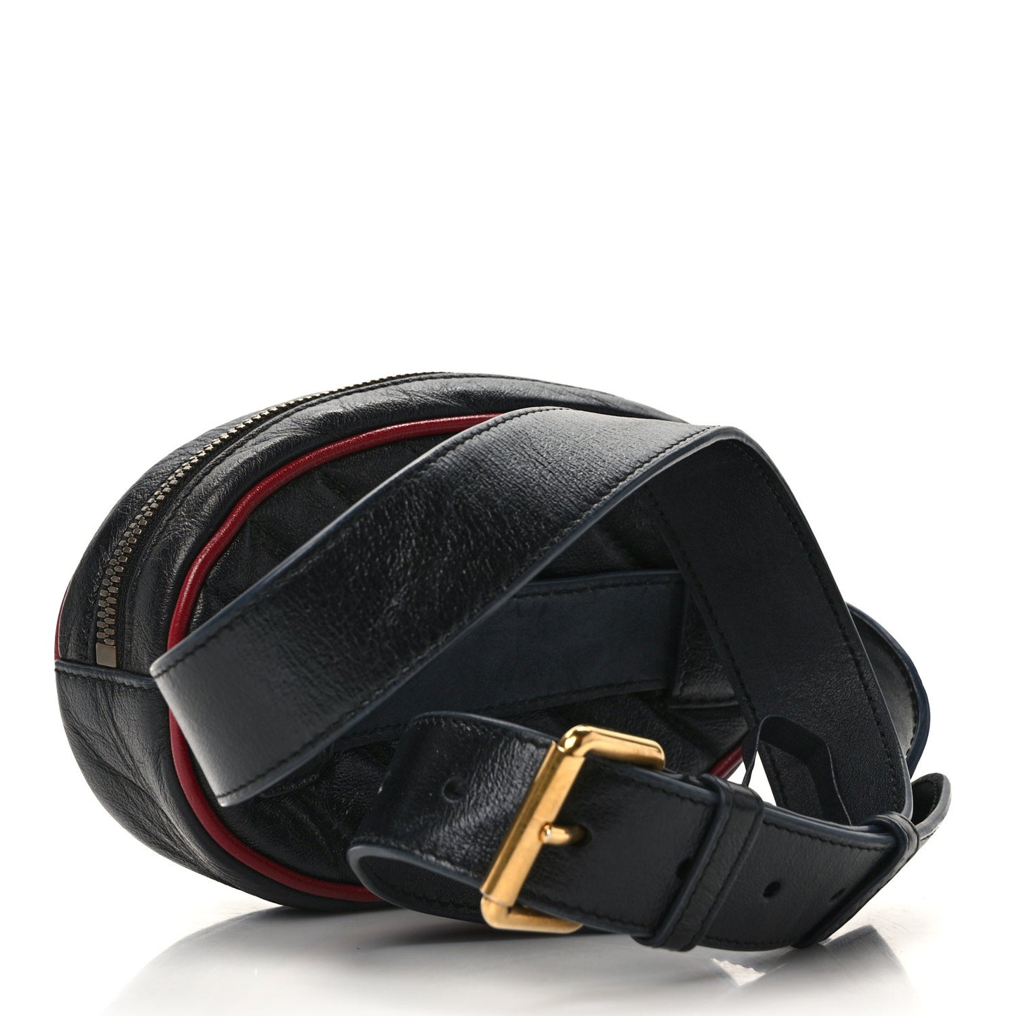 Azalea Calfskin Matelasse Diagonal Torchon GG Marmont Belt Bag 85 34 Black Romantic Cerise