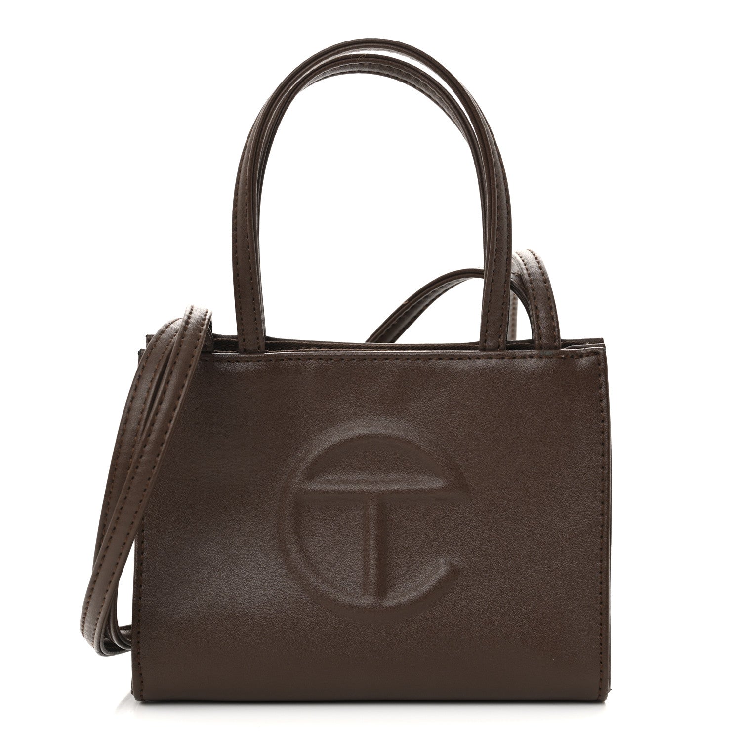 Telfar Vegan Leather Small Shopping Bag Chocolate 1754057