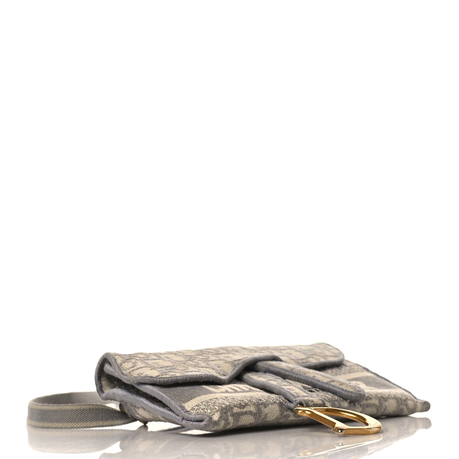 Christian Dior Oblique Slim Saddle Pouch Grey 4 of 9