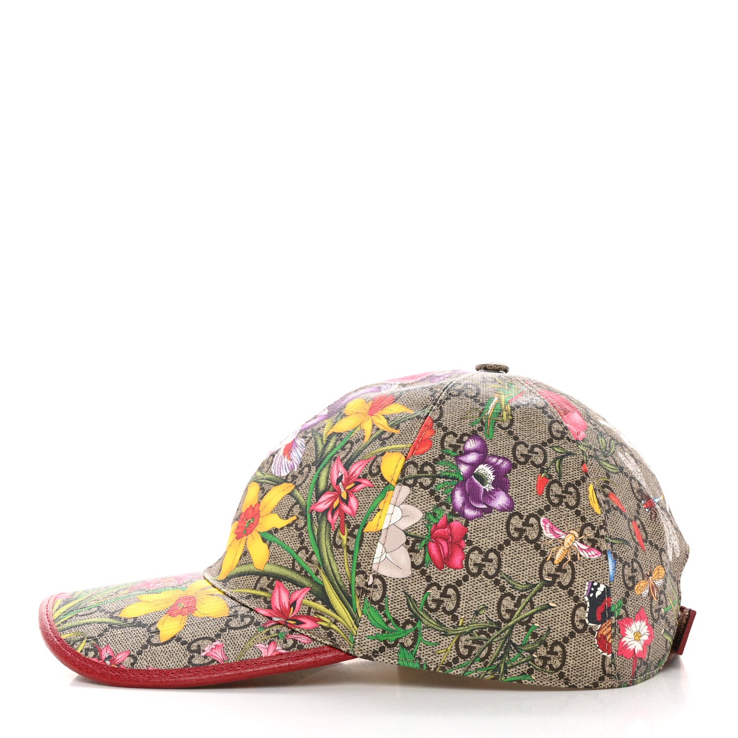 Gucci GG Supreme Flora Claudia Baseball Hat 59 XL Red 6 of 11