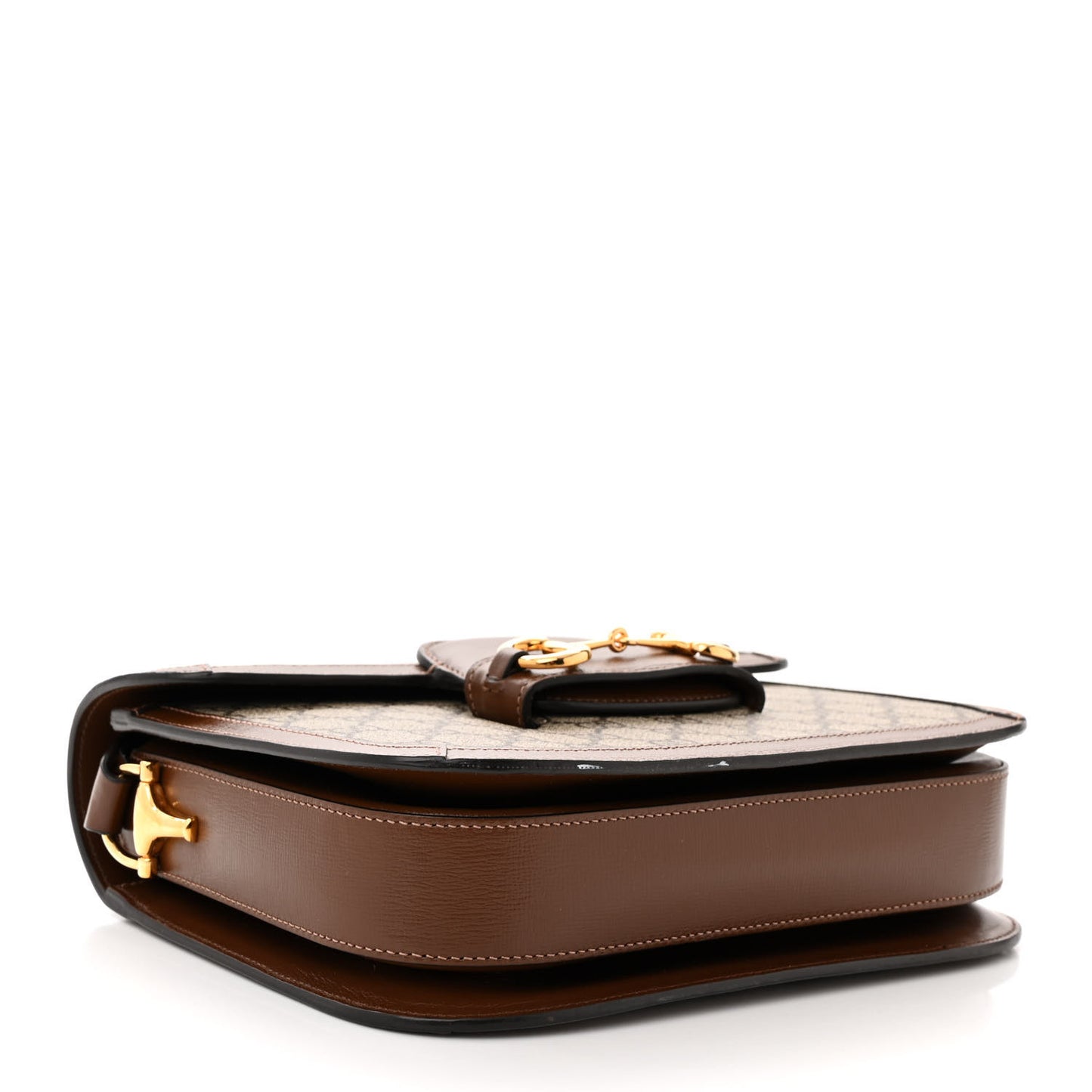 GG Supreme Monogram Horsebit 1955 Shoulder Bag Beige Brown Sugar