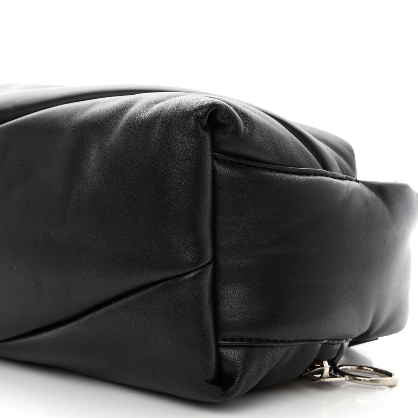 Calfskin Puffy Pump Pouch Crossbody Bag Black