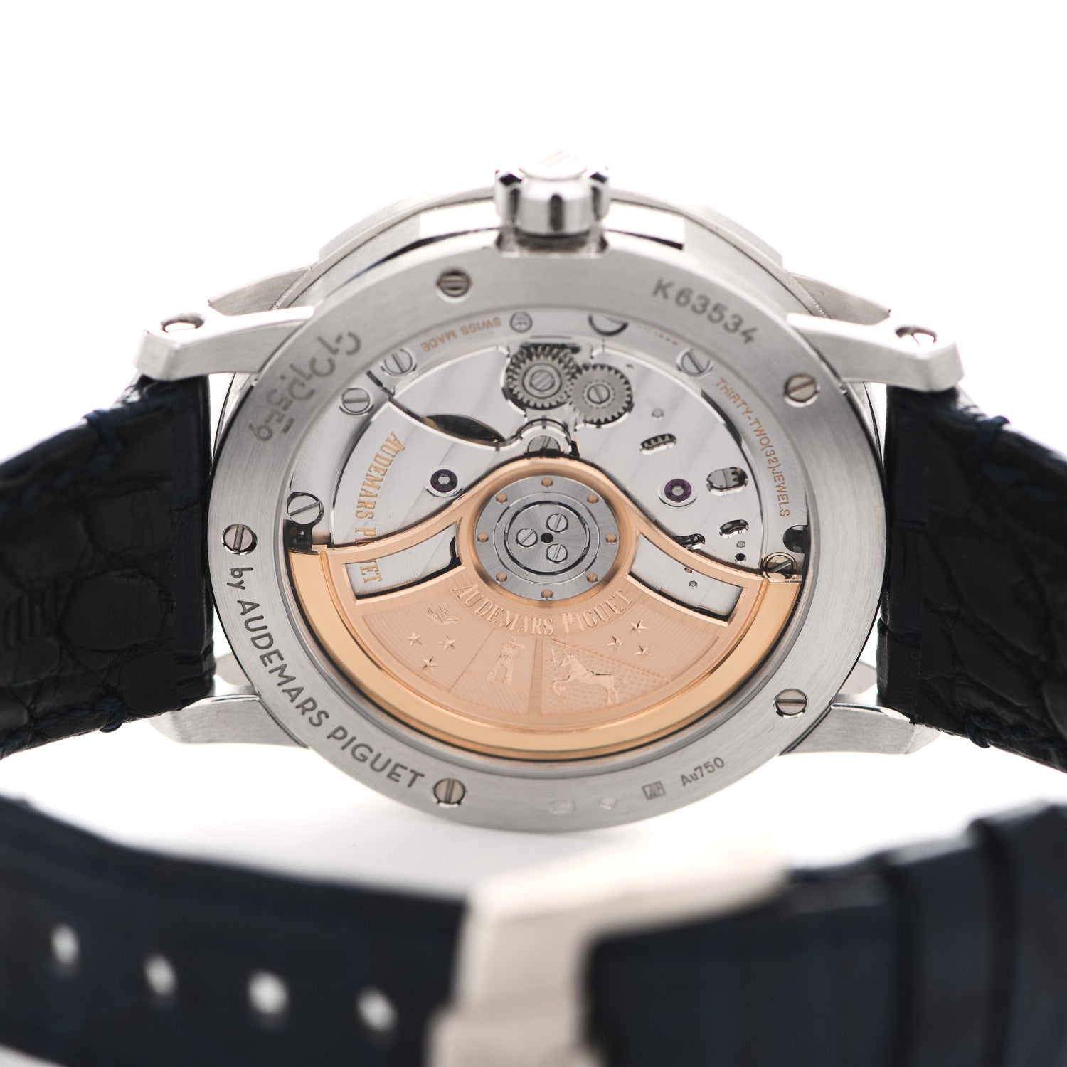 Audemars Piguet 18K White Gold Alligator 41mm Code 11.59 Automatic Watch Blue 15210BC.OO.A321CR.01 4 of 4