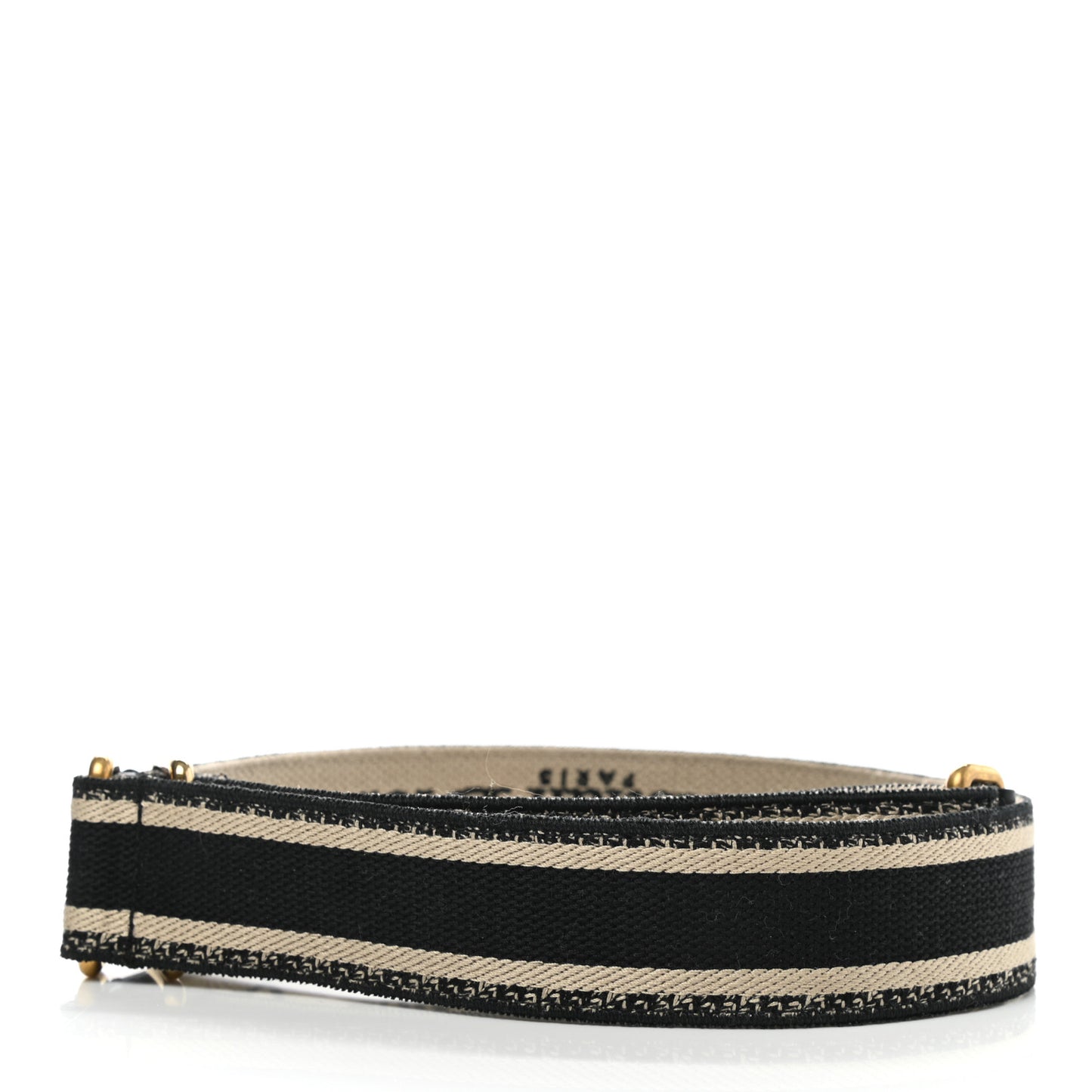 Canvas Embroidered Shoulder Strap Black
