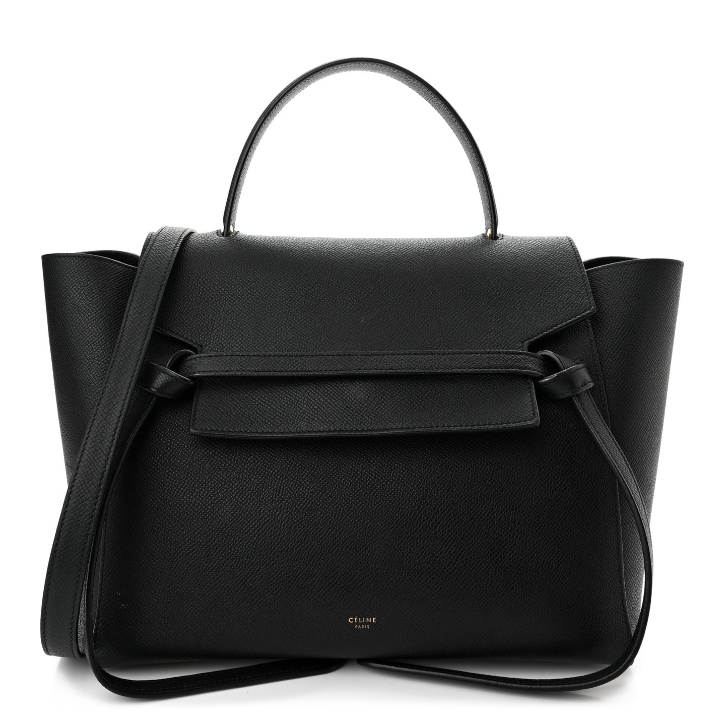 Grained Calfskin Mini Belt Bag Black