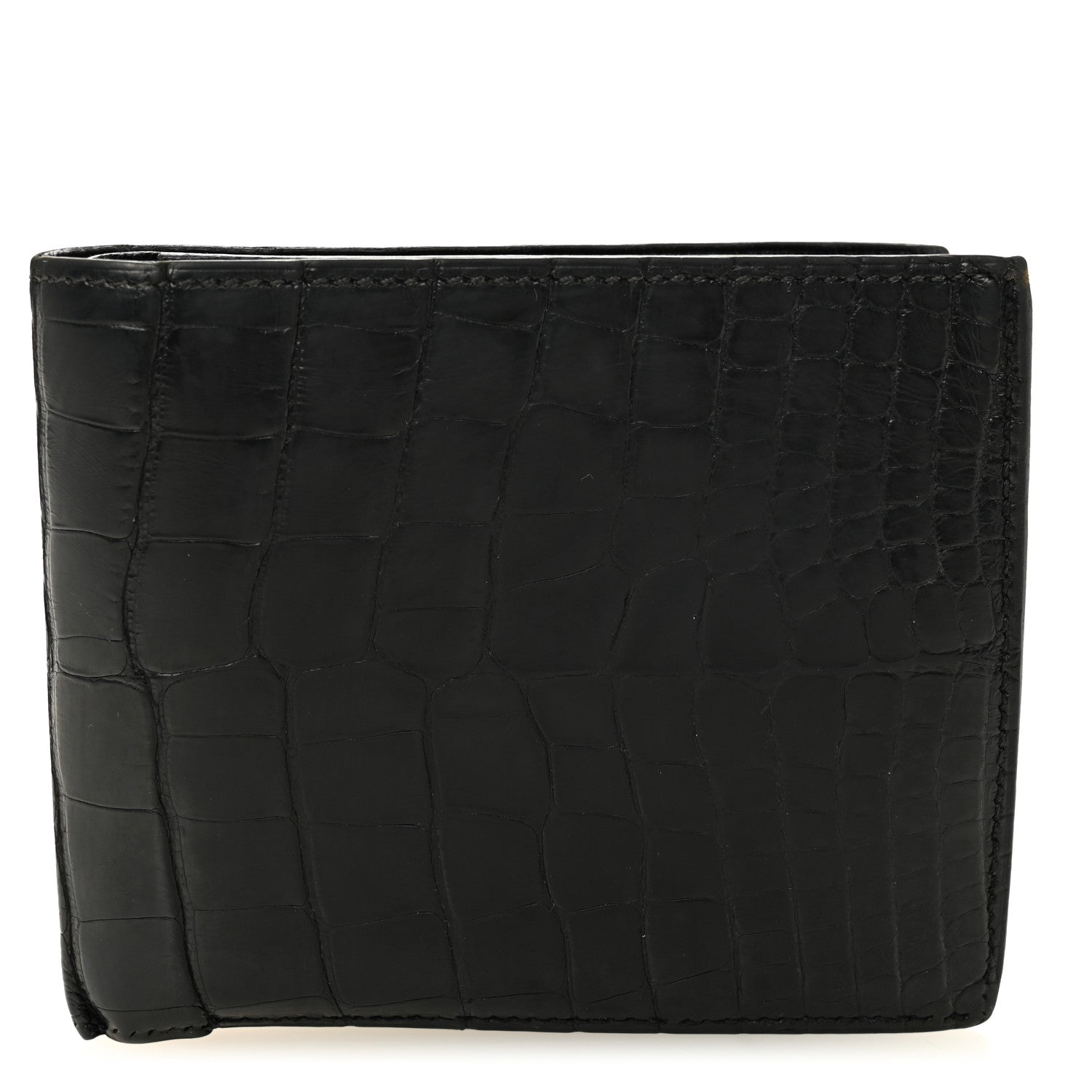 Hermes Matte Alligator MC2 Copernic Compact Wallet Black 1844196