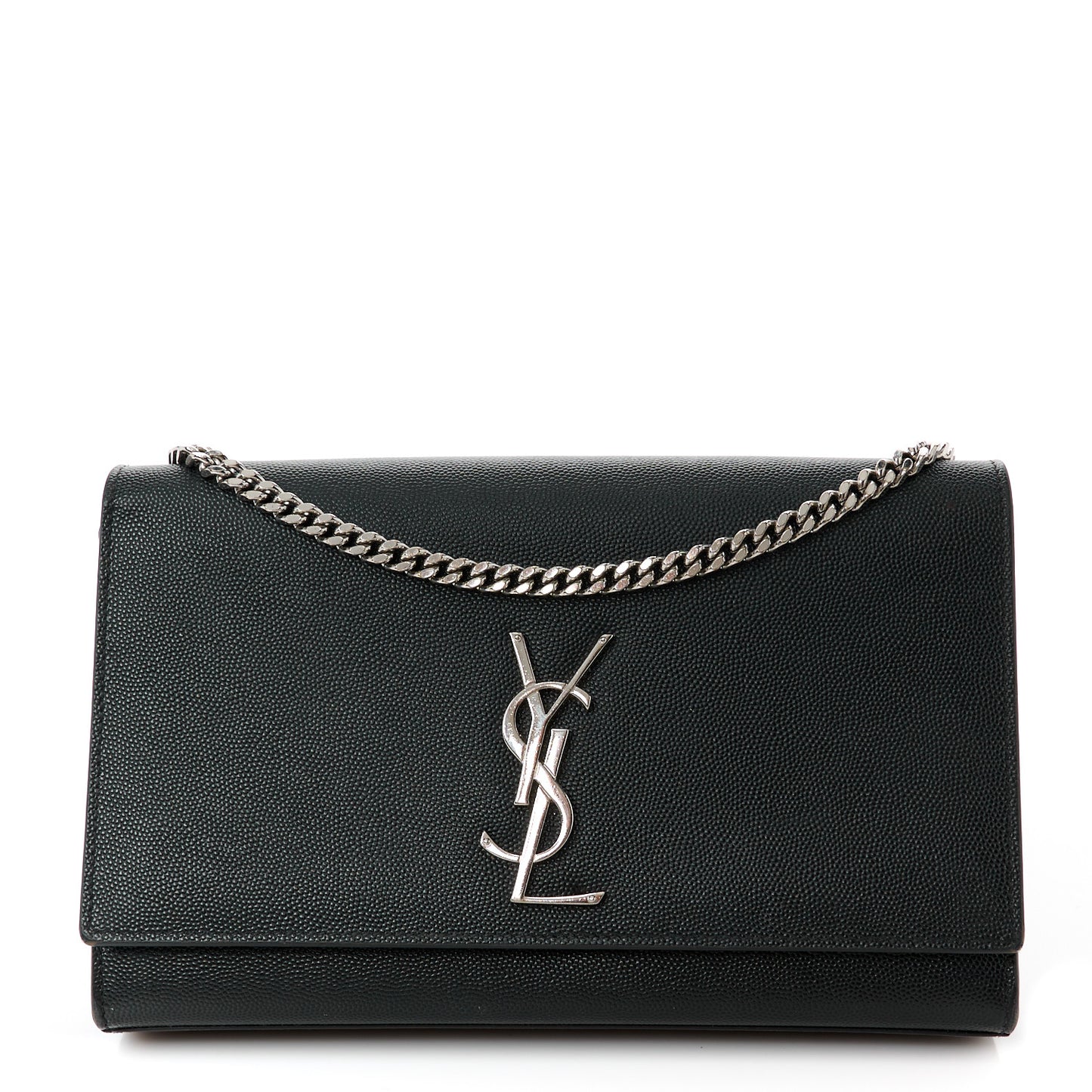 Grain De Poudre Medium Classic Monogram Kate Satchel Black