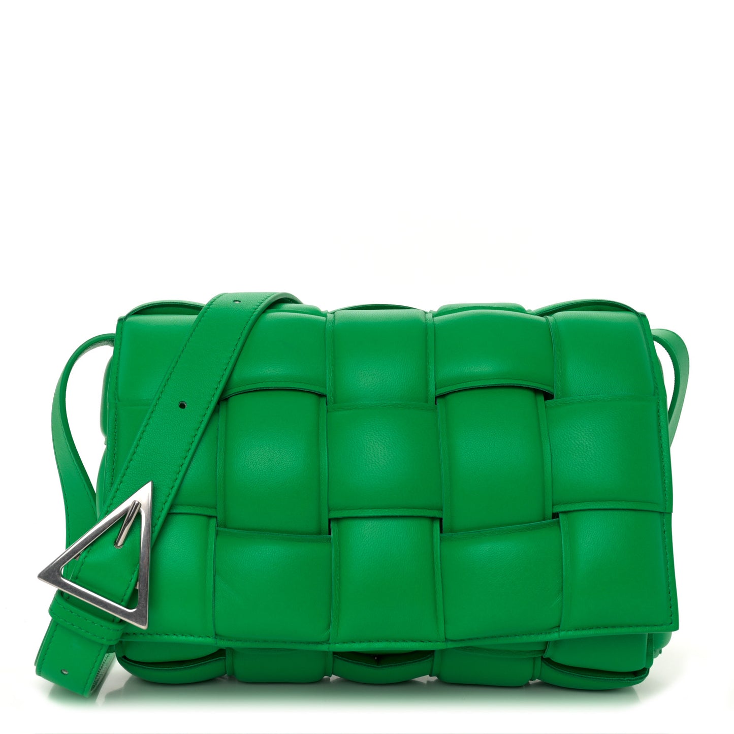 Nappa Maxi Intreccio Padded Cassette Crossbody Bag Parakeet