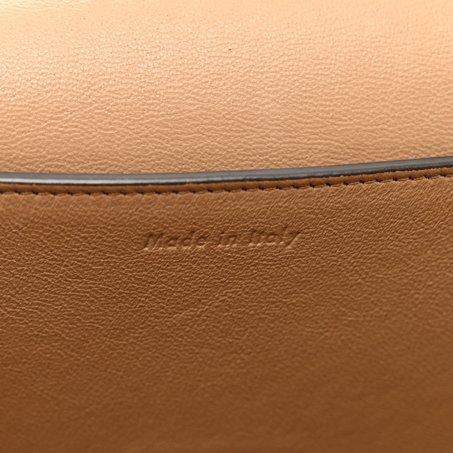 Shiny Smooth Calfskin Medium Frame Shoulder Bag Tan Optic White