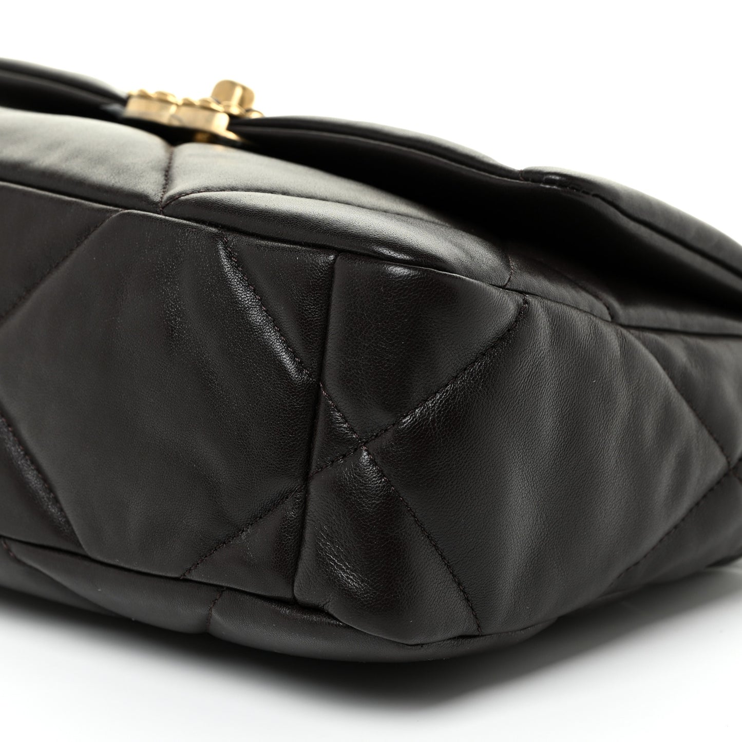 Lambskin Quilted Medium Chanel 19 Flap Dark Brown