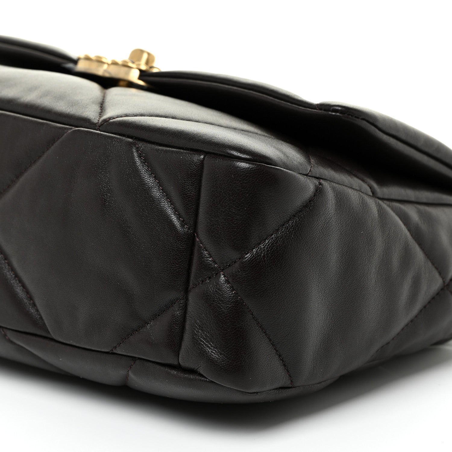 Chanel Lambskin Quilted Medium Chanel 19 Flap Dark Brown 21 of 22