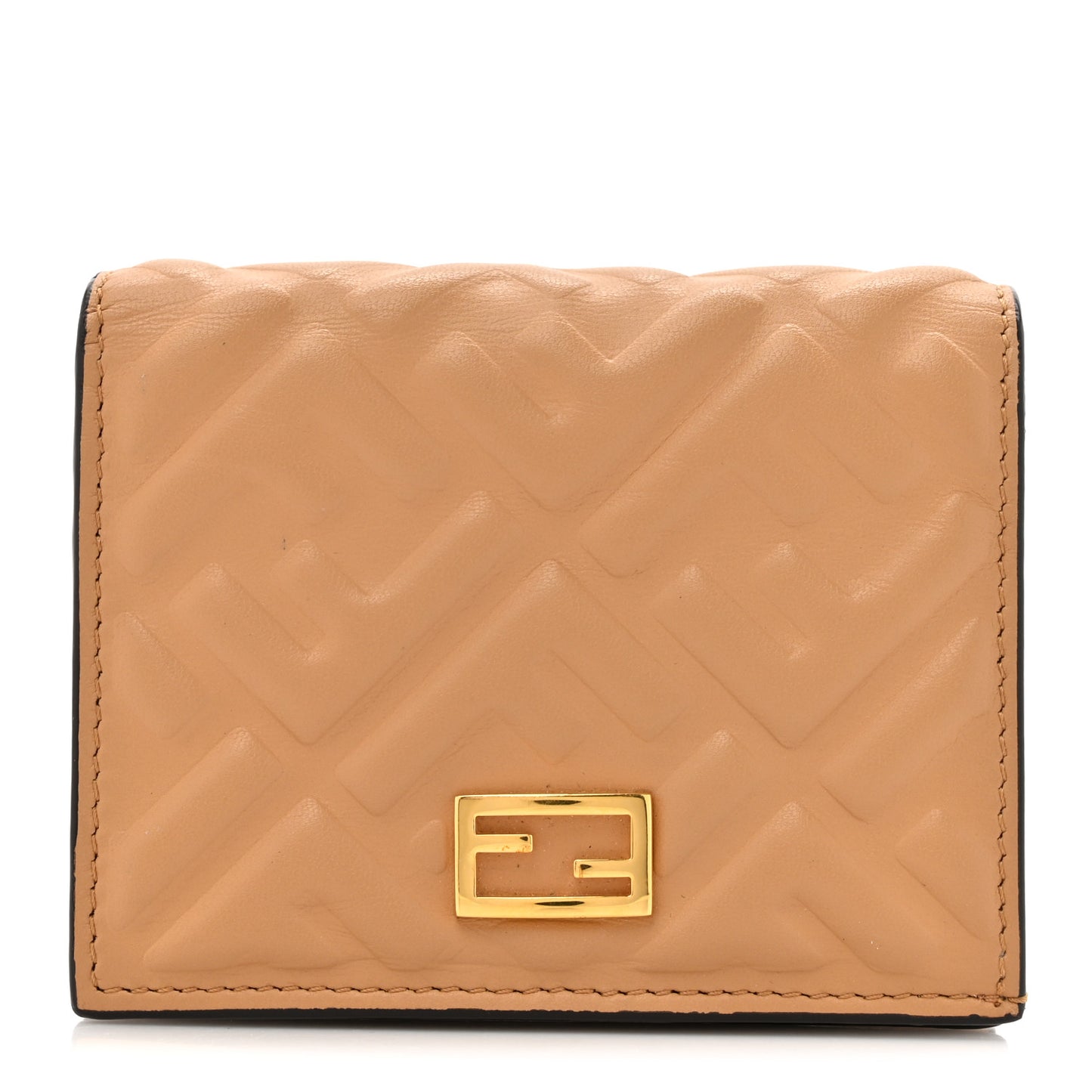 Nappa Matisse FF Diagonal Embossed Baguette Wallet Miele Scuro