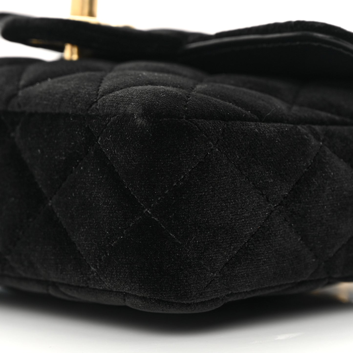 Velvet Enamel Mini Flap Black