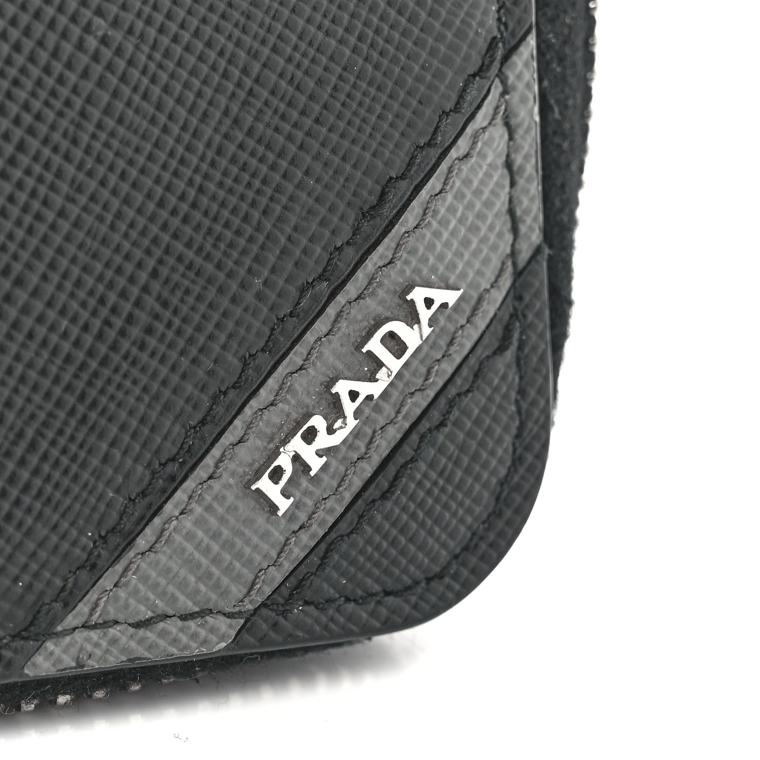 Prada Saffiano Large Zip Around Travel Wallet Black 7 of 13