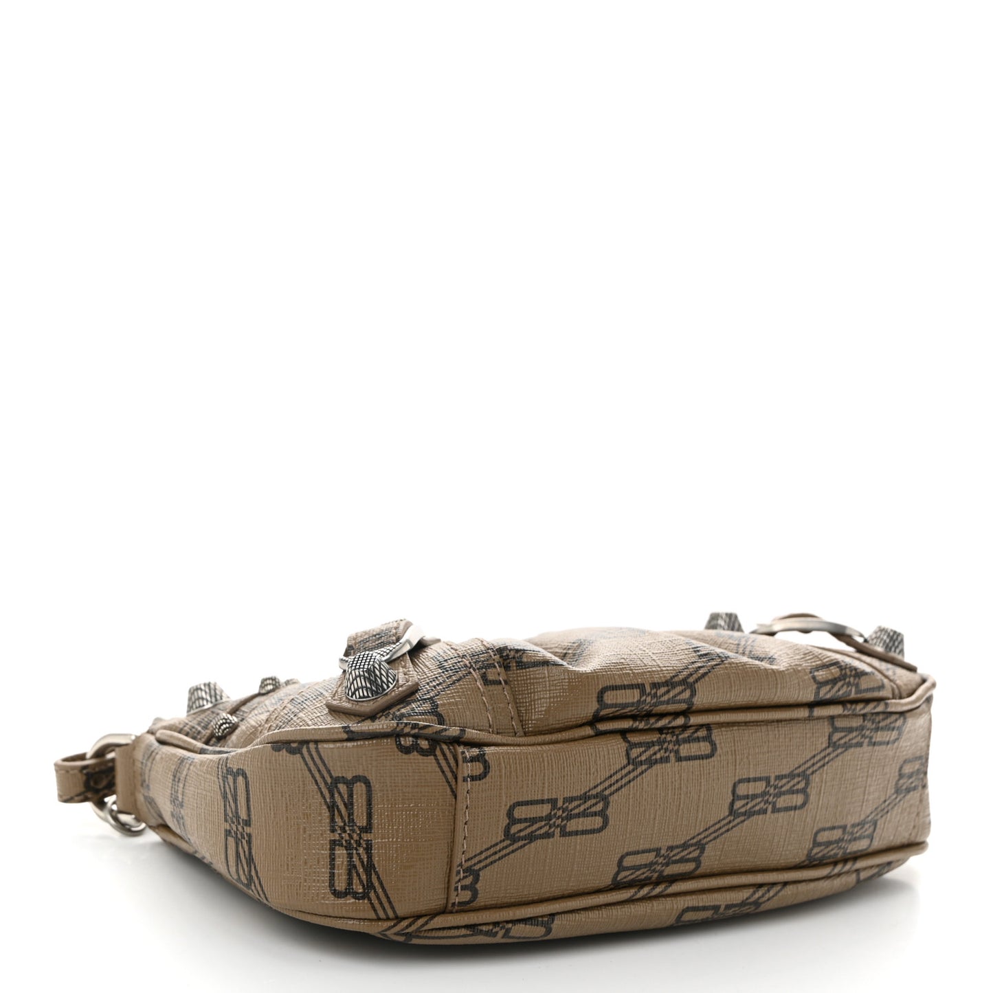 Coated Canvas BB Monogram Le Cagole Mini Purse With Chain Beige Brown