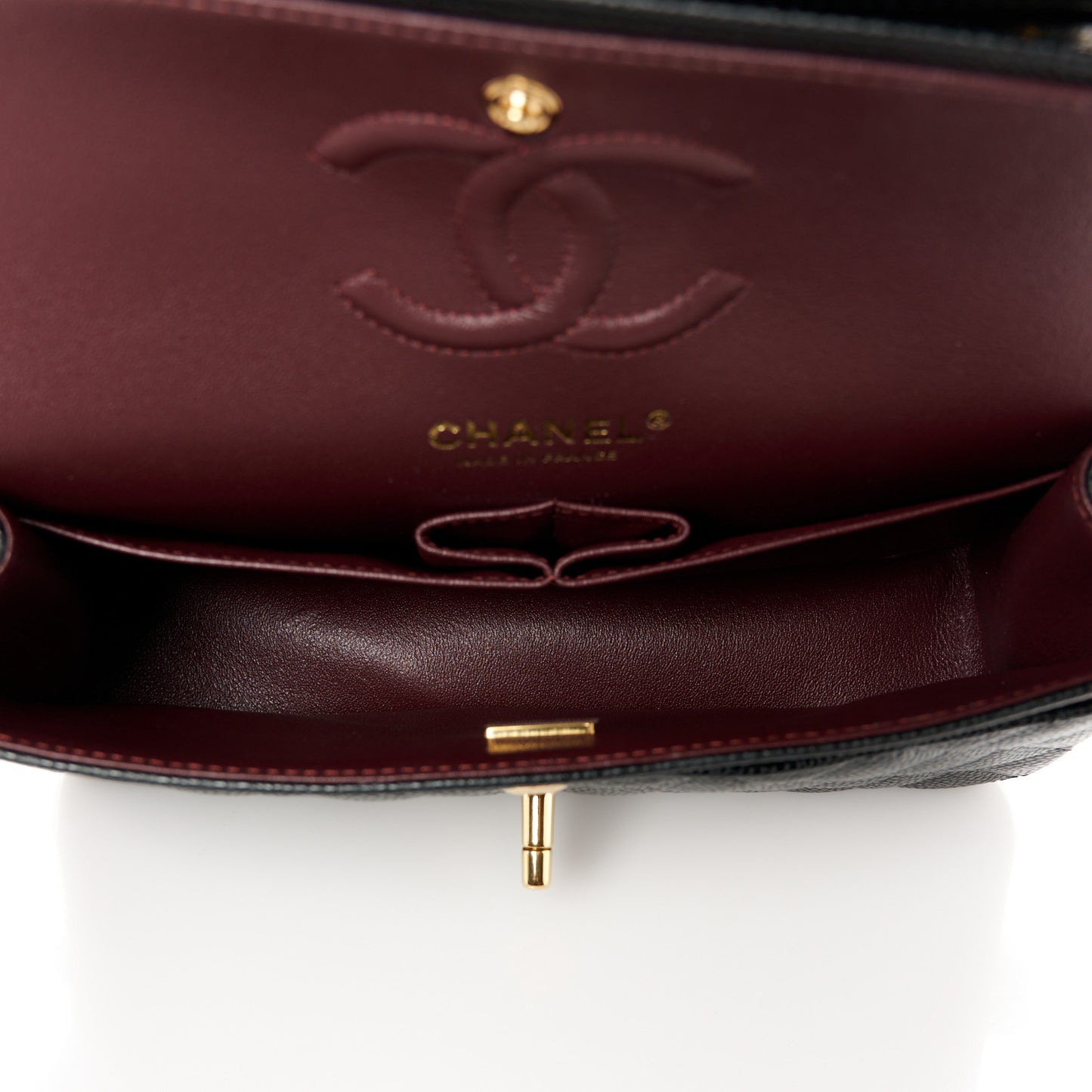 Caviar Quilted Small Double Flap Black