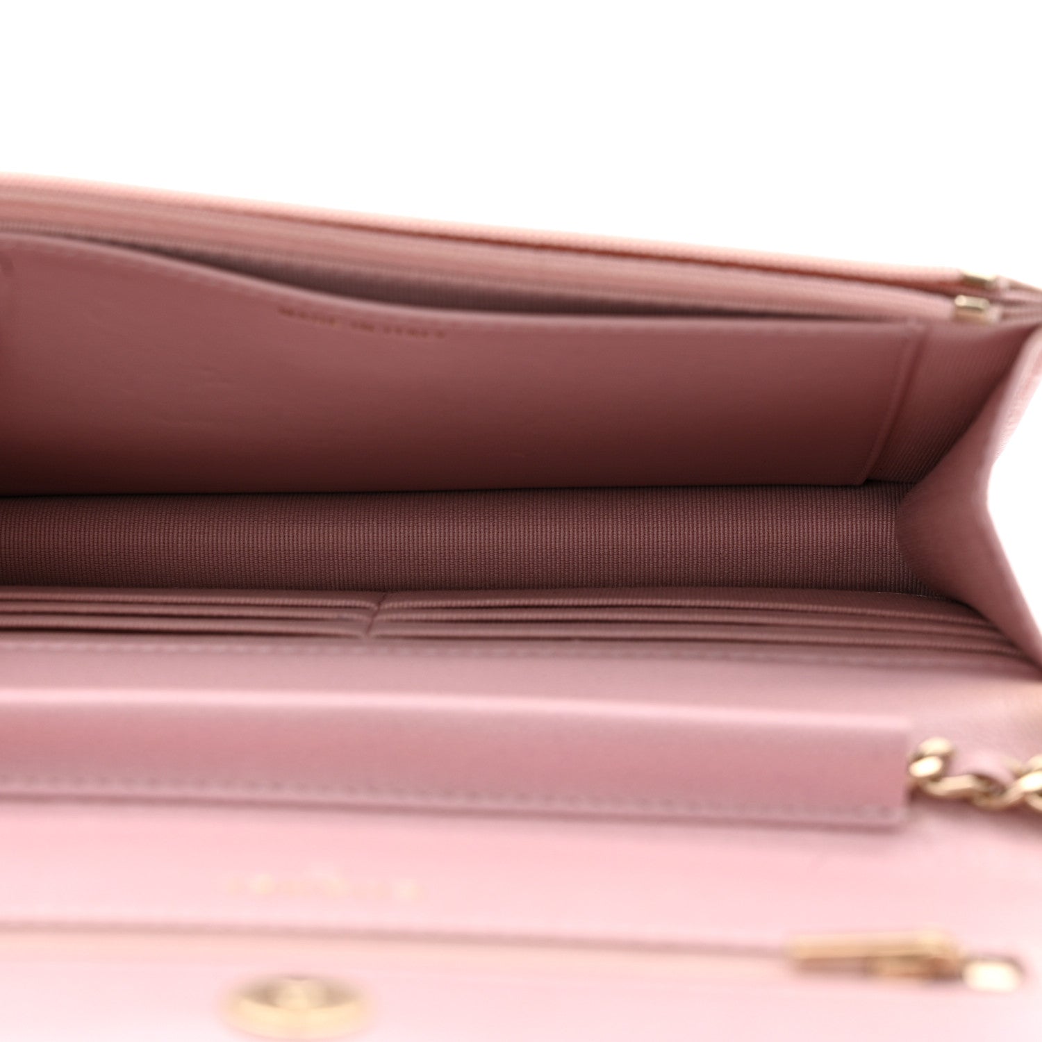 Chanel Caviar Quilted Studded CC Wallet on Chain WOC Light Pink 5 of 11