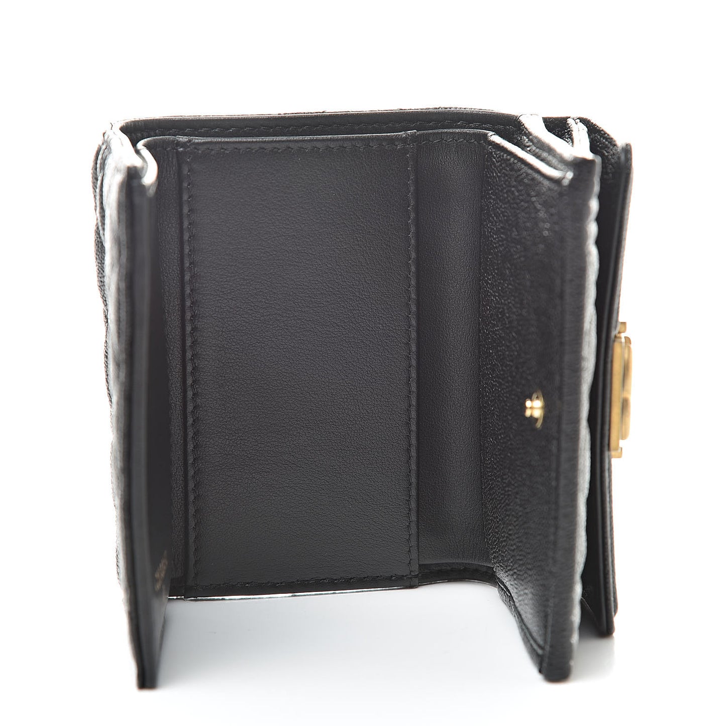 Caviar Quilted Small Boy Flap Wallet Black