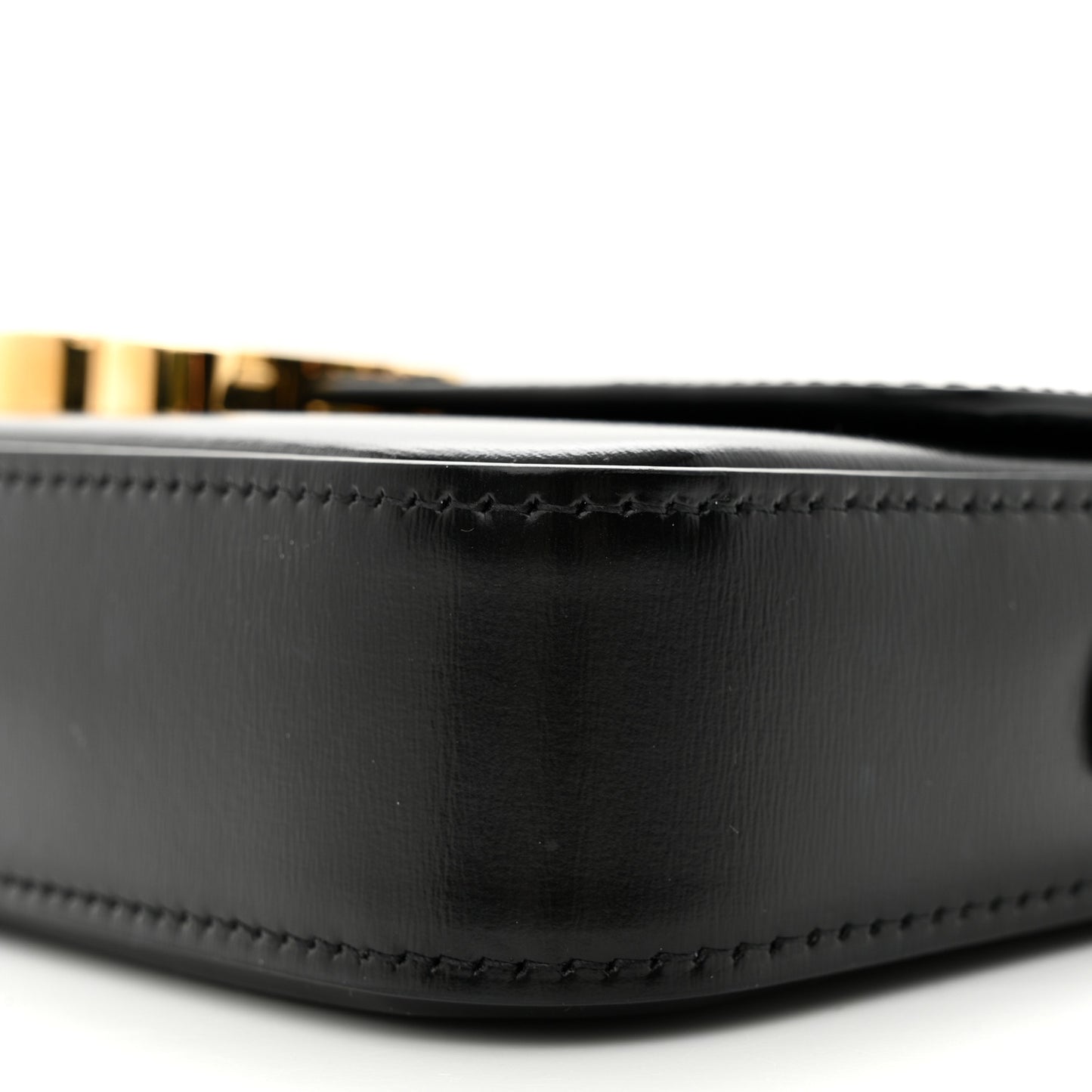 Shiny Calfskin Triomphe Shoulder Bag Black