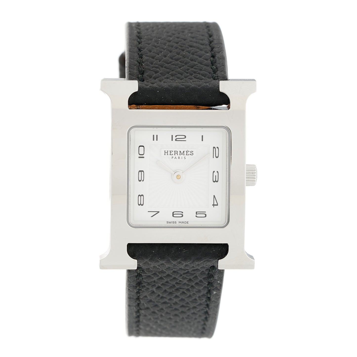 Stainless Steel Epsom 21mm Heure H Hour Quartz Watch Noir