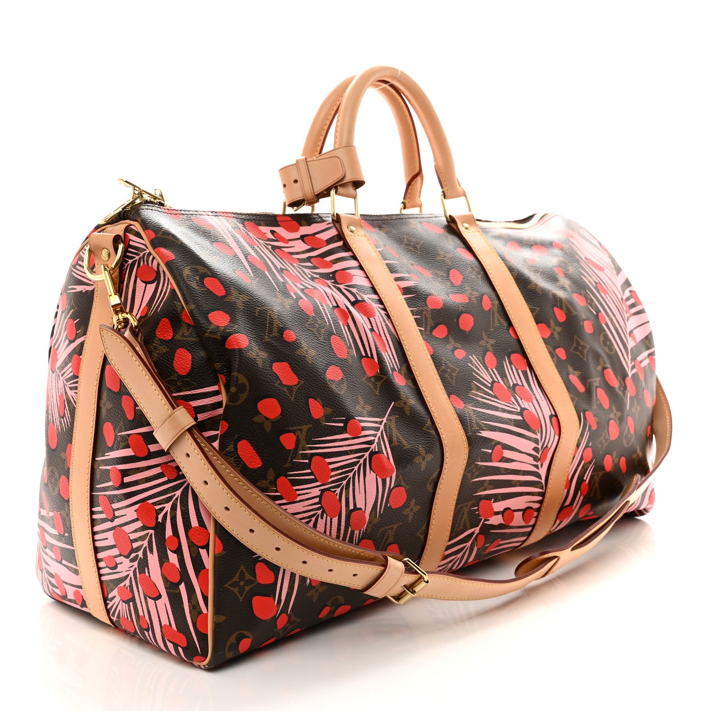 Monogram Jungle Dots Keepall Bandouliere 50 Sugar Pink Poppy