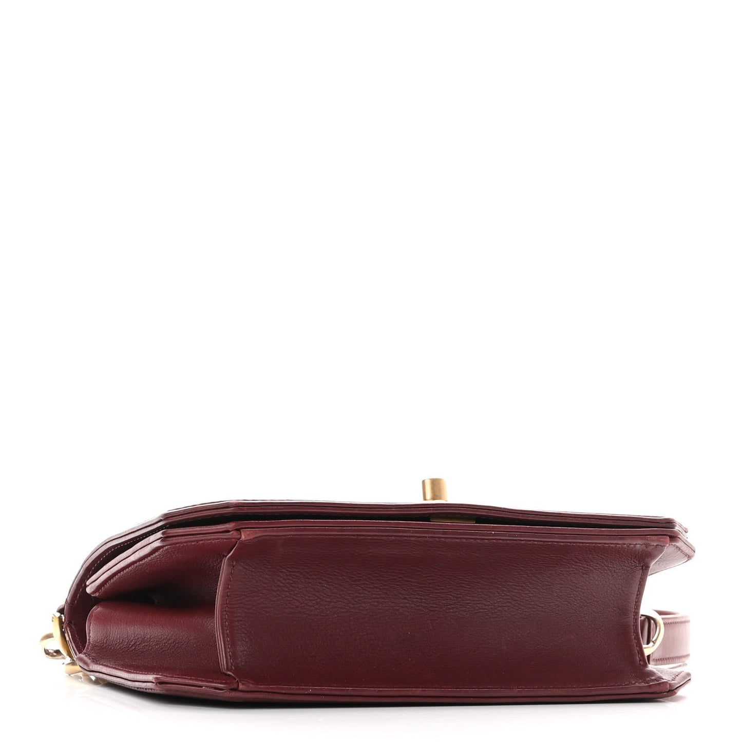 Calfskin Quilted Small Flap Burgundy