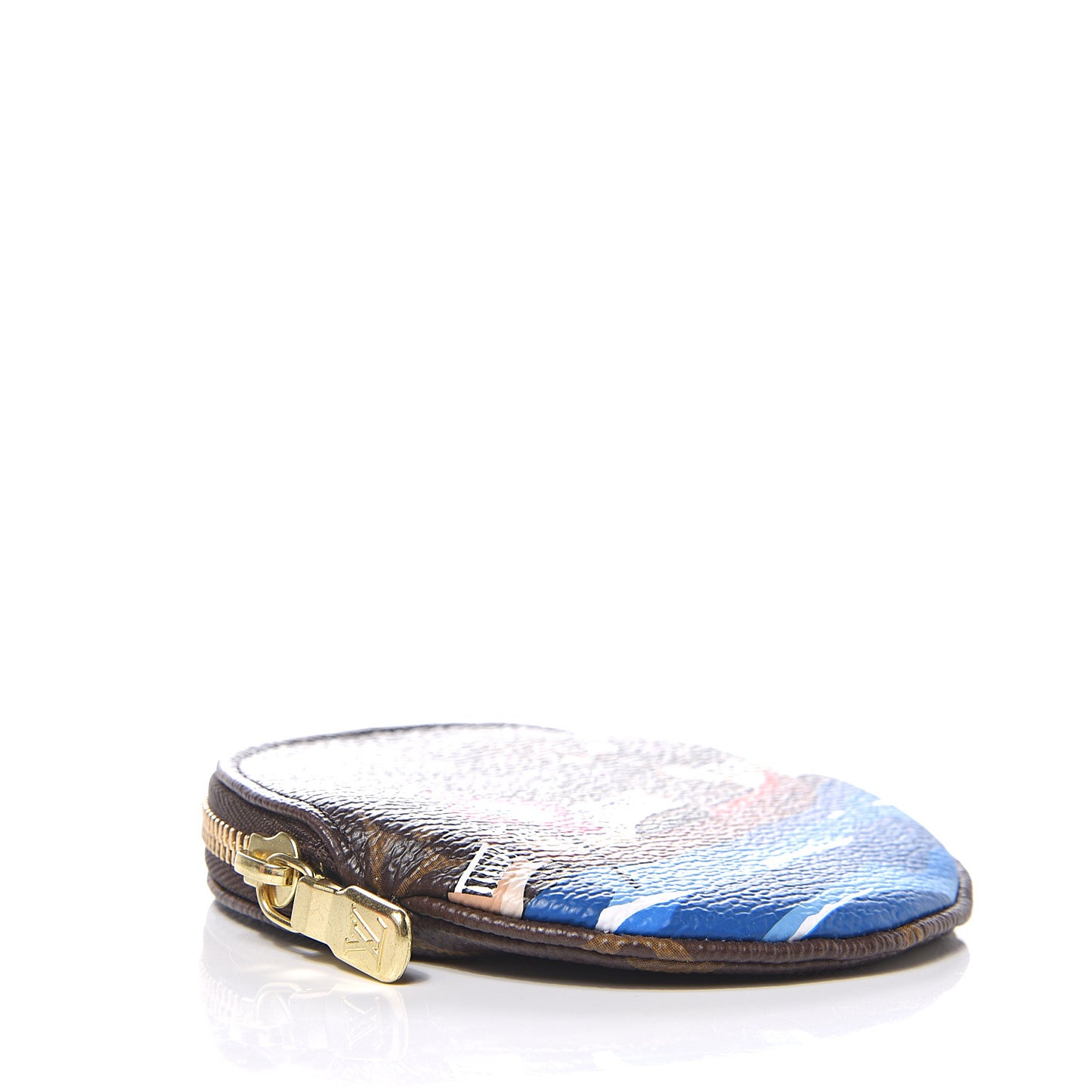 Monogram 2019 Christmas Animation Round Coin Purse Blue