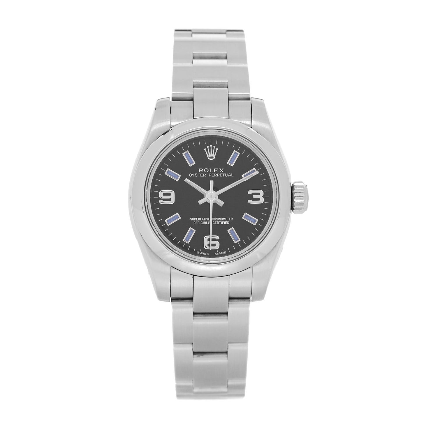 Stainless Steel 26mm Oyster Perpetual Watch Black 176200